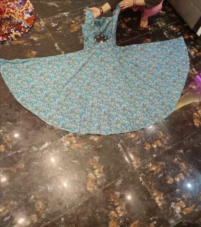 Aqua Blue Floral Crepe Maxi Dress | Sleeveless Party Wear Long Dress