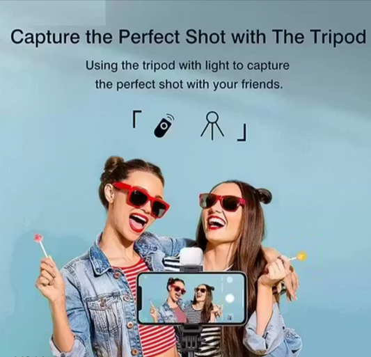 3-in-1 Bluetooth Selfie Stick Tripod with LED Light & Remote