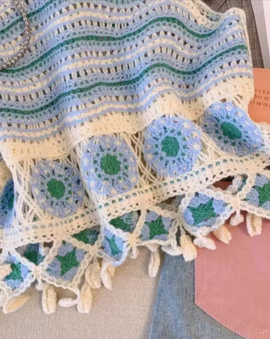 Women Boho Crochet Lace Sleeveless Top