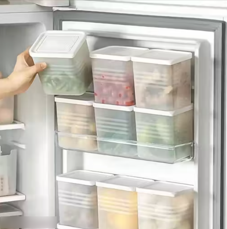 Fridge Storage Boxes Set of 6 (800ml) | BPA-Free Kitchen Organizer Containers