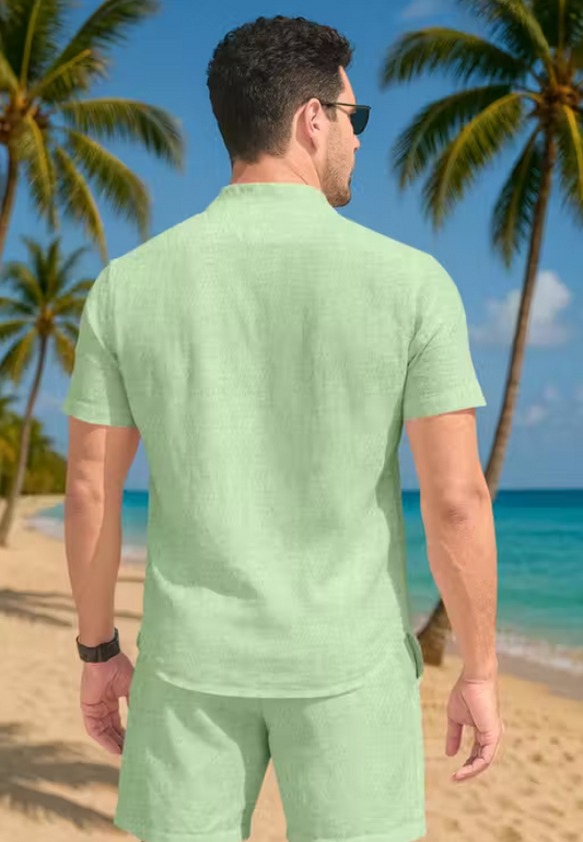 Men’s Polycotton Night Suit Set | Short Sleeve Co-ords Sleepwear
