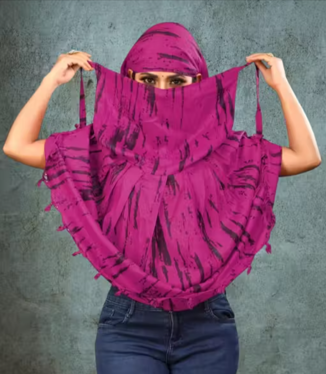 Women Rayon Scarf Cum Mask – Printed Sun Protection Wrap