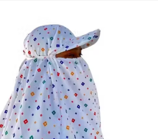 Women Printed Face Cover Scarf with Cap