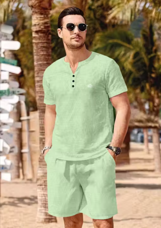 Men’s Polycotton Night Suit Set | Short Sleeve Co-ords Sleepwear