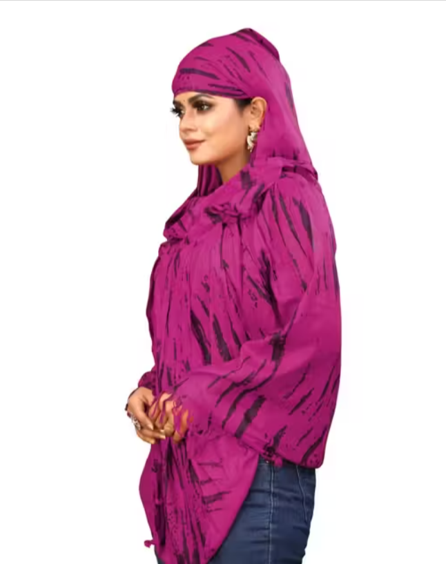 Women Rayon Scarf Cum Mask – Printed Sun Protection Wrap